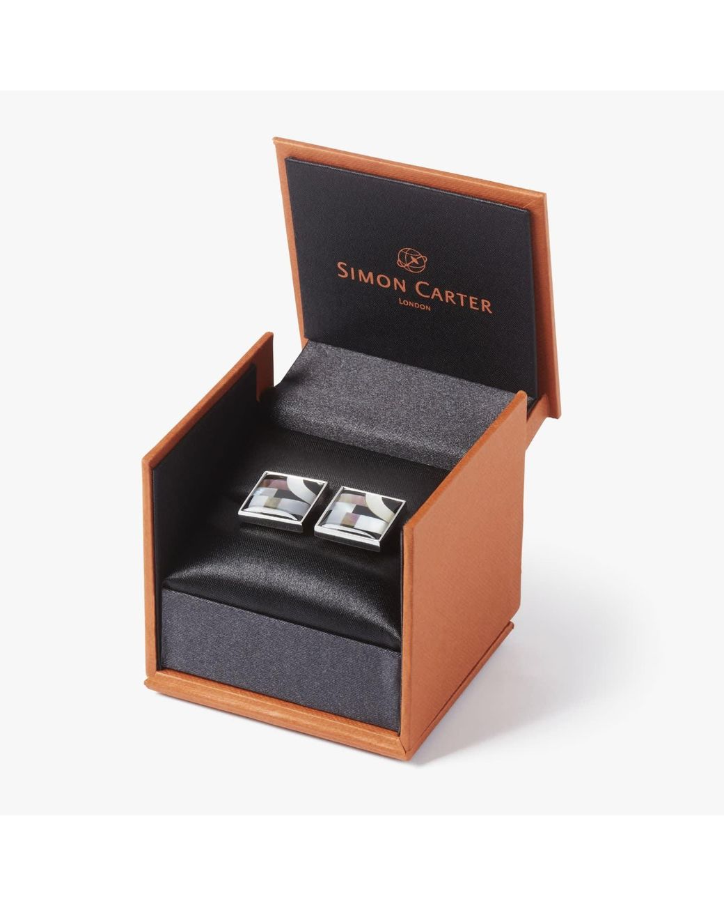 Simon Carter Metallic Bauhaus Lines Cufflink for men