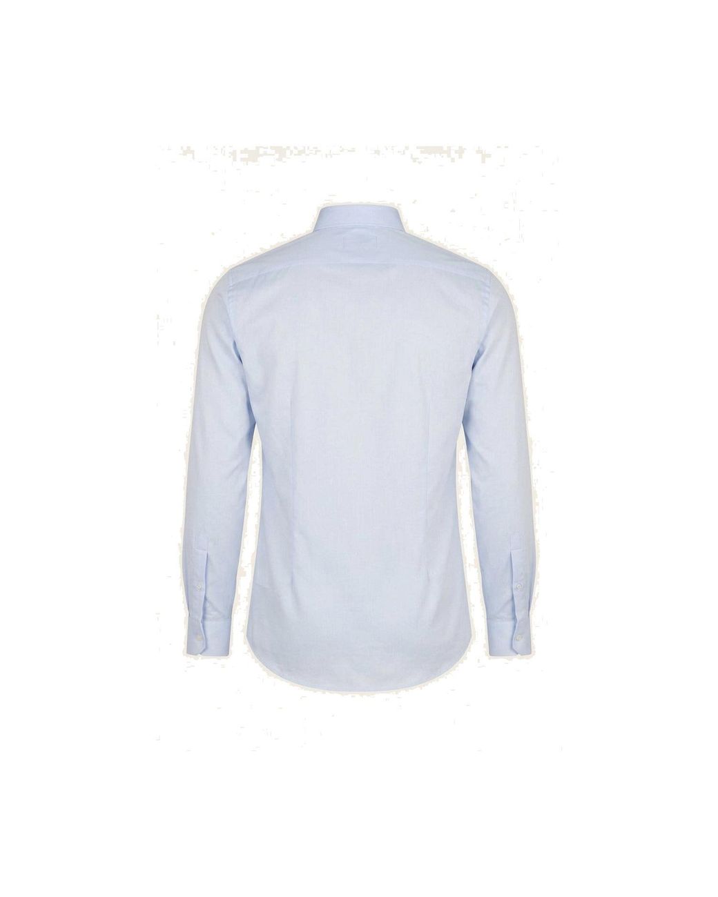 Ron Tomson Blue Pure Cotton Classic Collar Sateen Dress Shirt for men