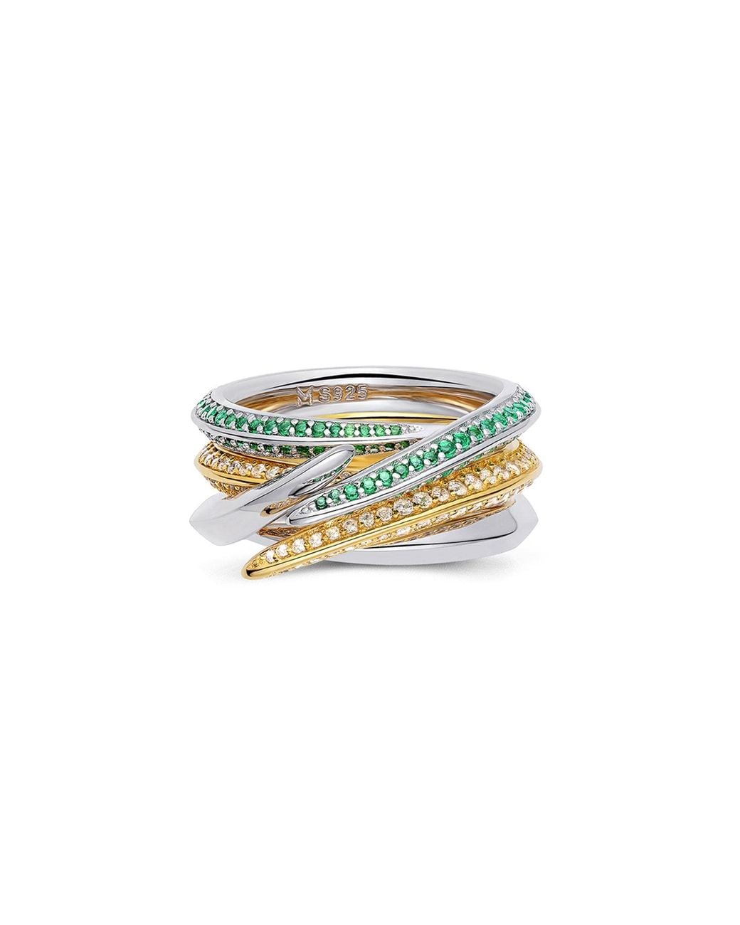 Meulien White Pointed Curve Ring