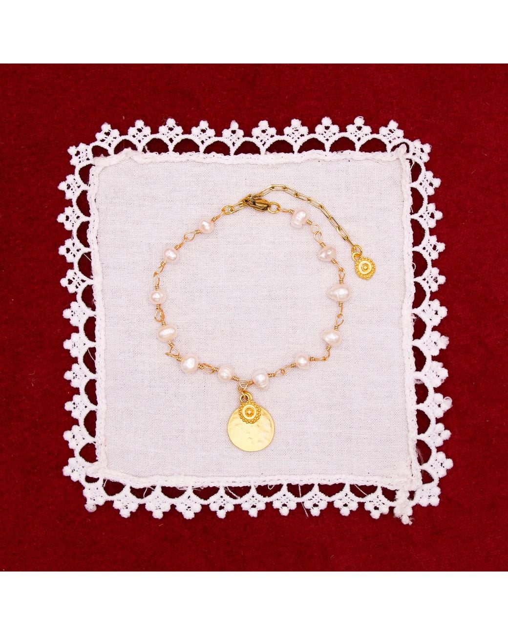 Iris London Metallic Mala Pearl Bracelet