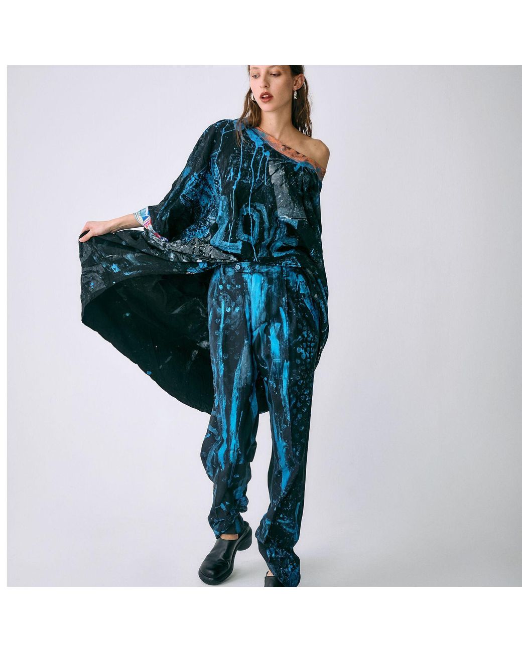 Miro Misljen Blue Midnight Canvas Art Pants