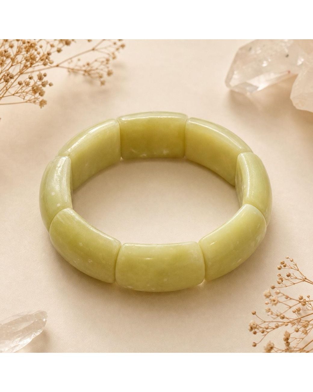 Saéa Green Serpentine Panel Beaded Stretch Bracelet