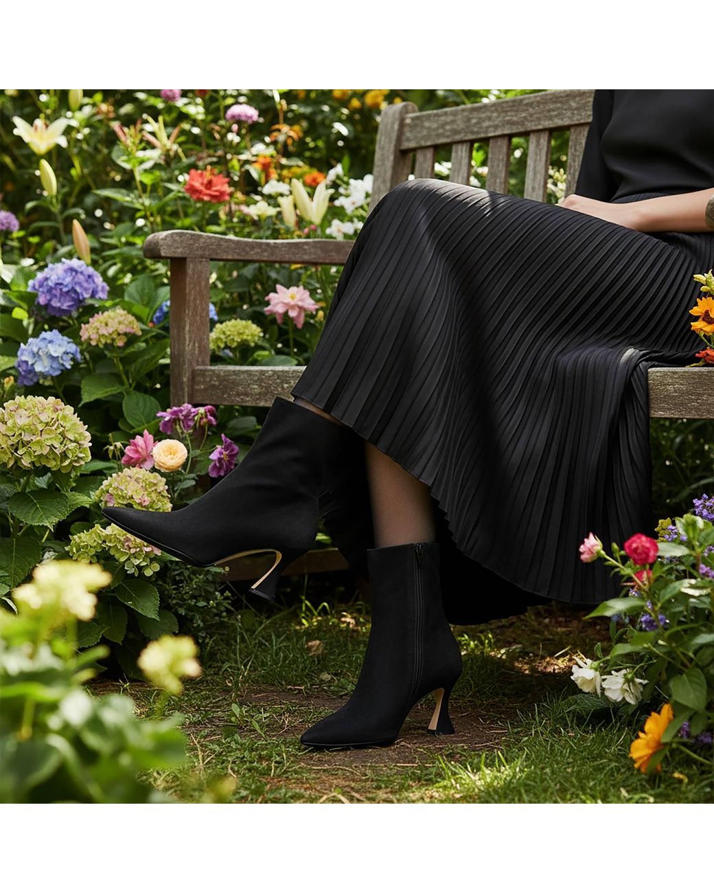 Beautiisoles by Robyn Shreiber Made in Italy Blue Soraya Ankle Bootie Comfortable Medium Heel Dressy For Work & Evening