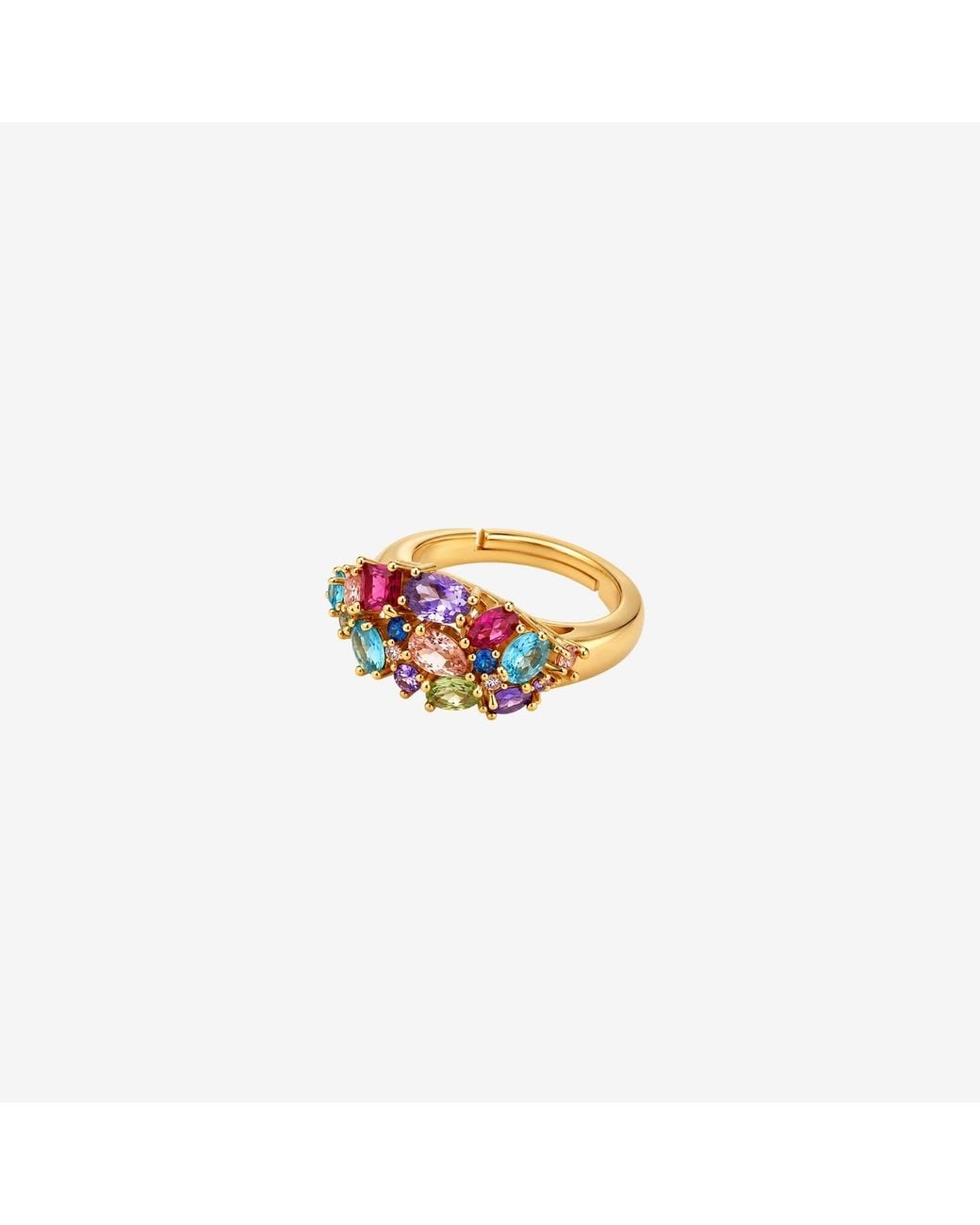 Uchi and Soto White Hanabi Multi Stone Statement Ring