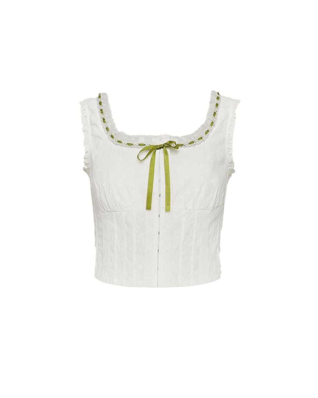 Ats the Label White Lena Ribbon Top
