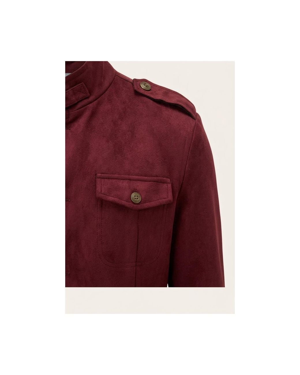 Ron Tomson Red Microsuede Lightweight Safari Jacket for men
