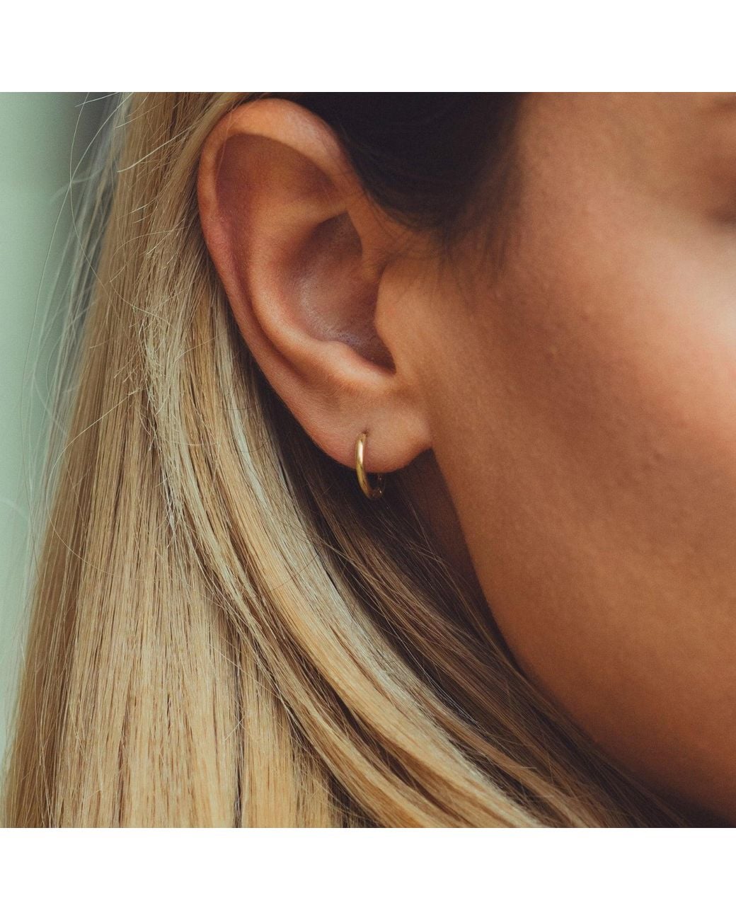 Spero London Metallic 14Ct Solid Hoop Single Earring