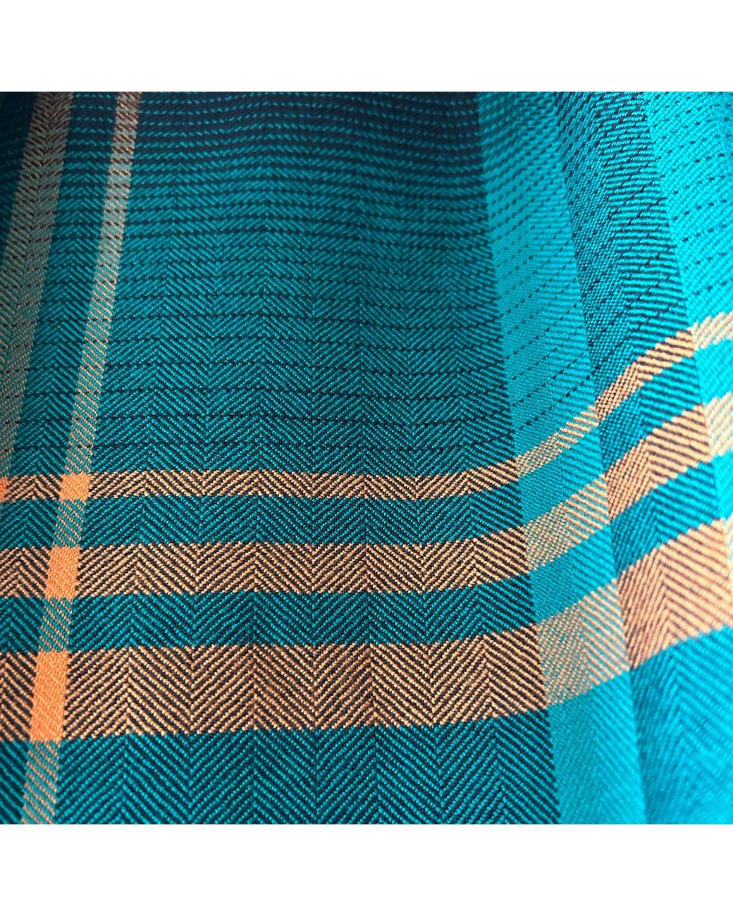 Essien & Emre Green Checked And Stripe Merino Scarf for men
