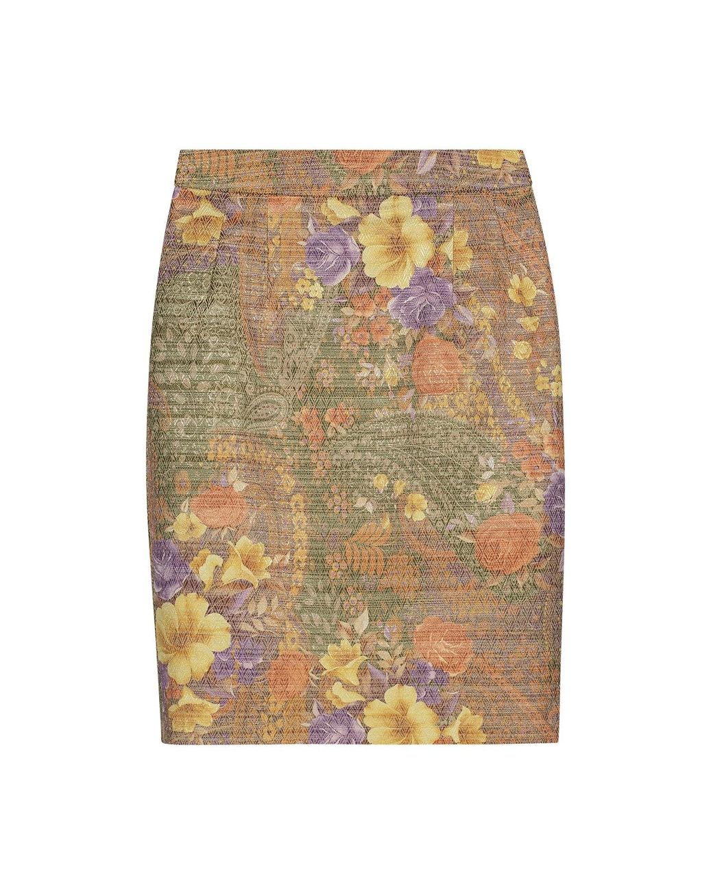Monique Singh Natural Iconic Ethereal Floral Pencil Skirt