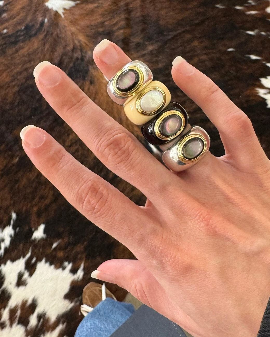Stone Fruit Black Core Ring Resin
