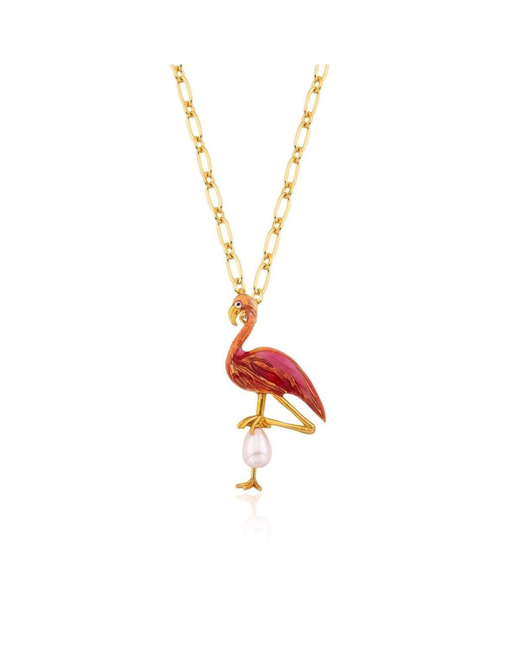 Milou Jewelry Metallic Flamingo Necklace