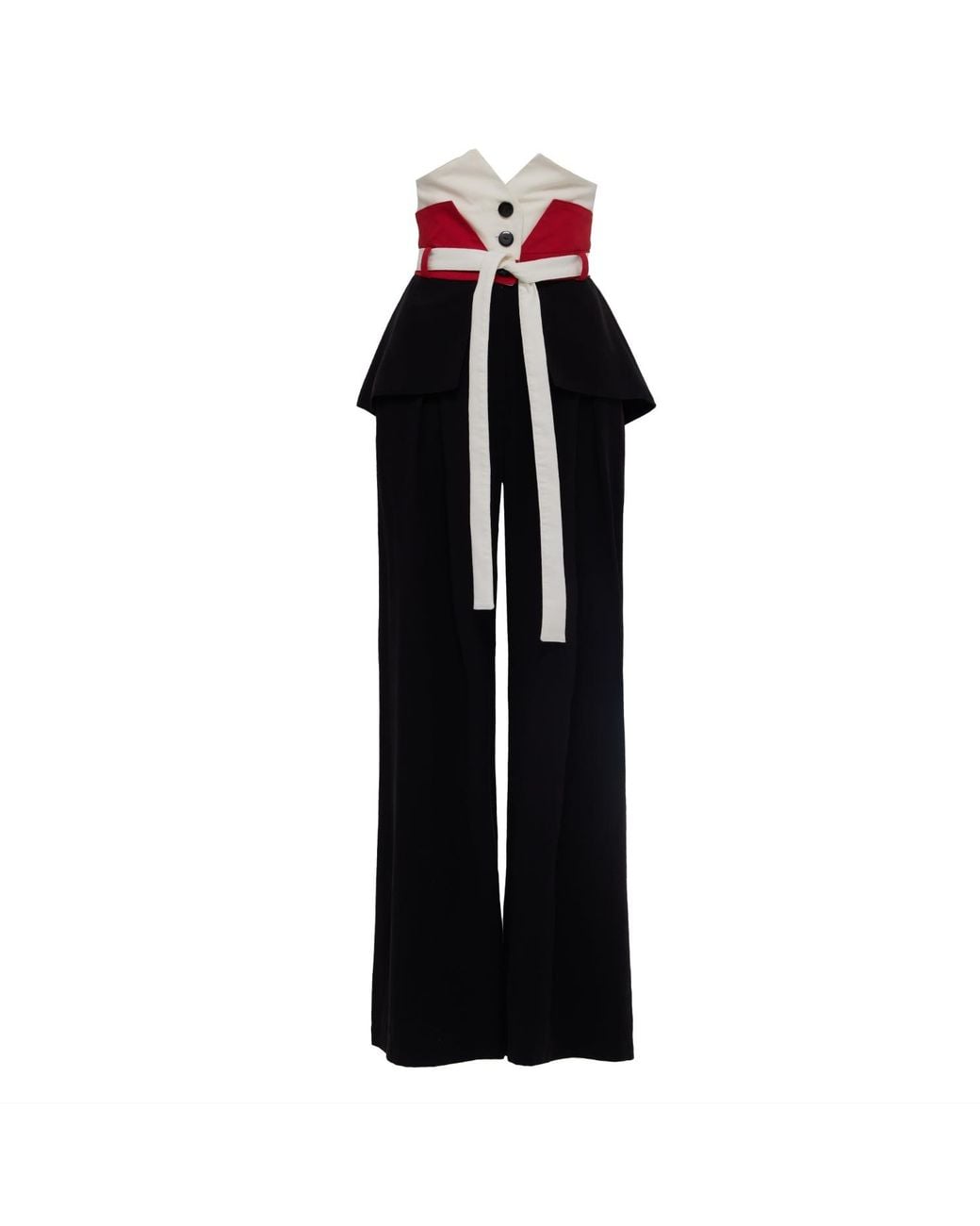 Julia Allert Black Flared Pants With Corset Waistband