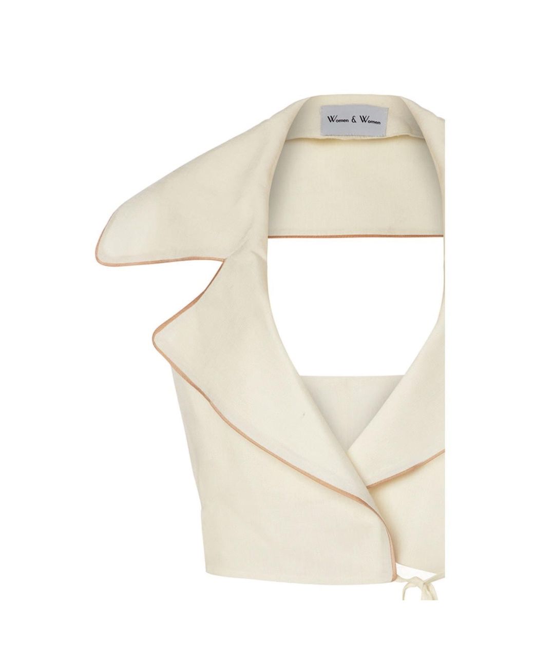 Women & Women Natural Neutrals Marine, Bias Detail, Sleeveless Wrap Shirt And Hermosa Slit, Long, Buttoned, Satin Skirt