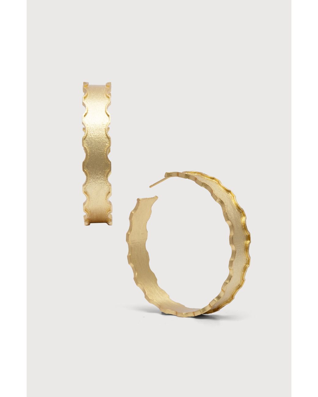 Saachi Metallic Large Scalloped Hoop Earrings