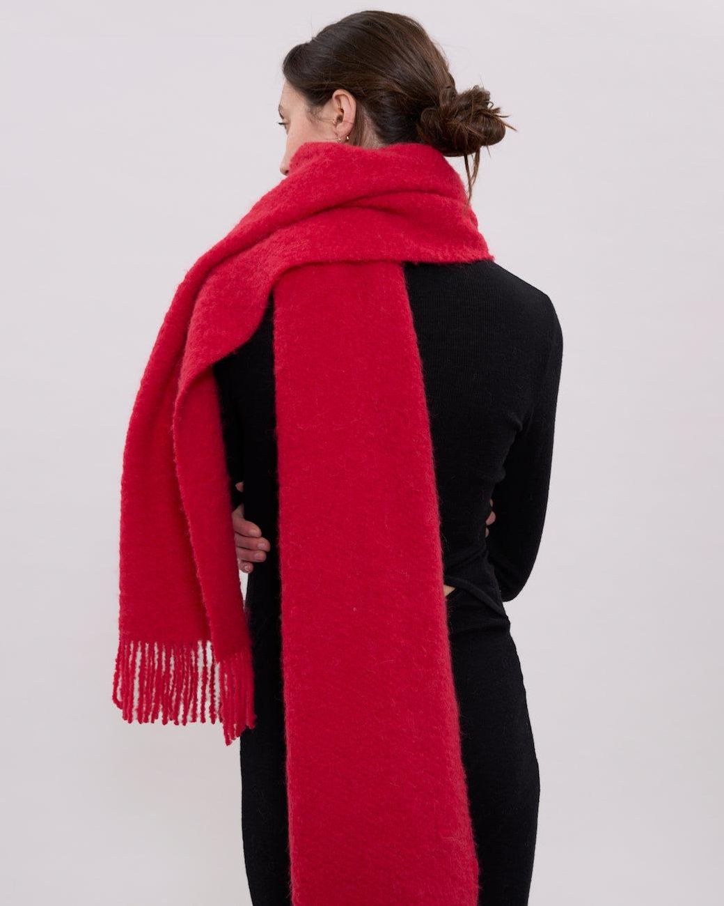 La Granni Red Oversized Alpaca Scarf