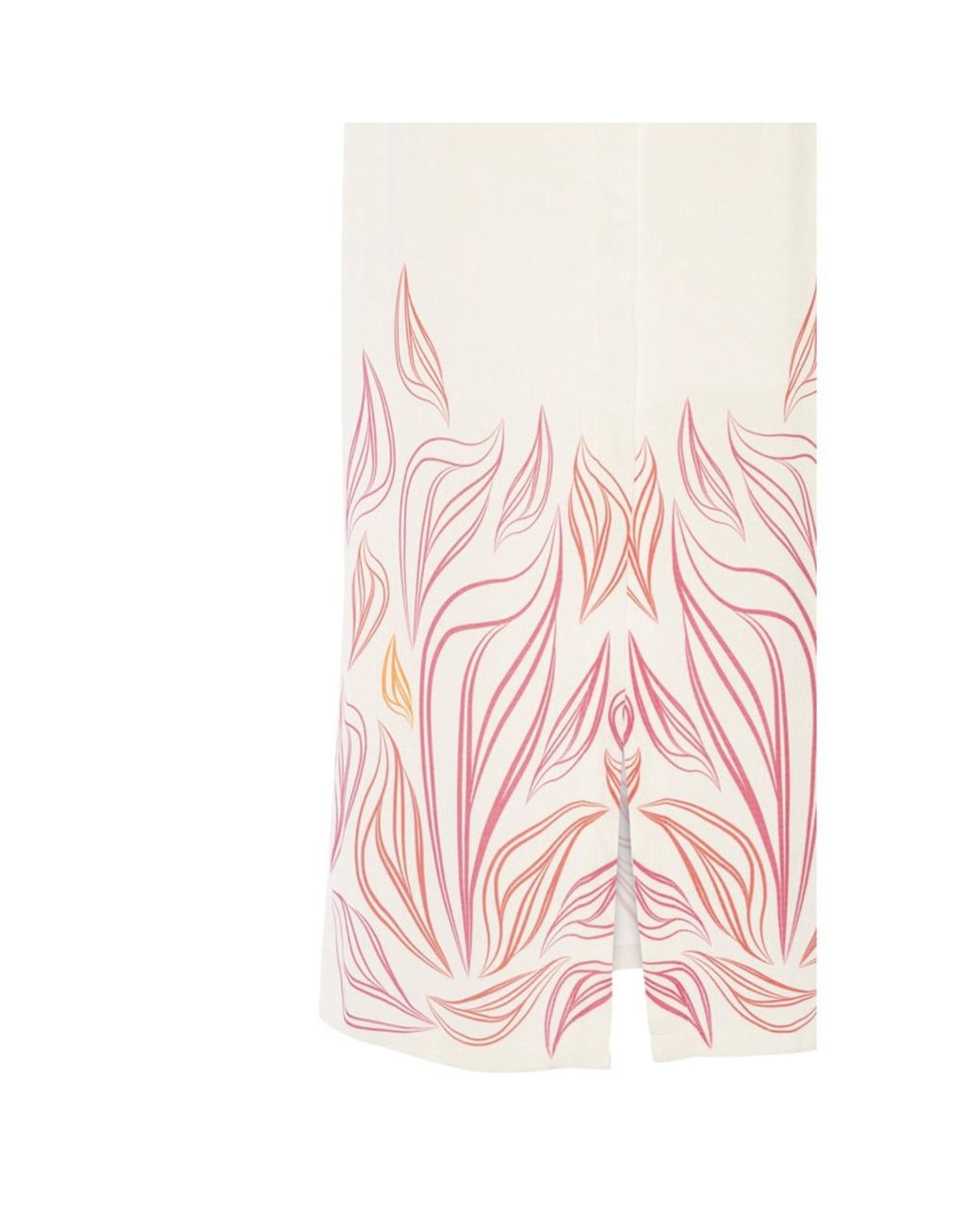Women & Women Pink Lobelia, Long, Design Printed, Slit Skirt