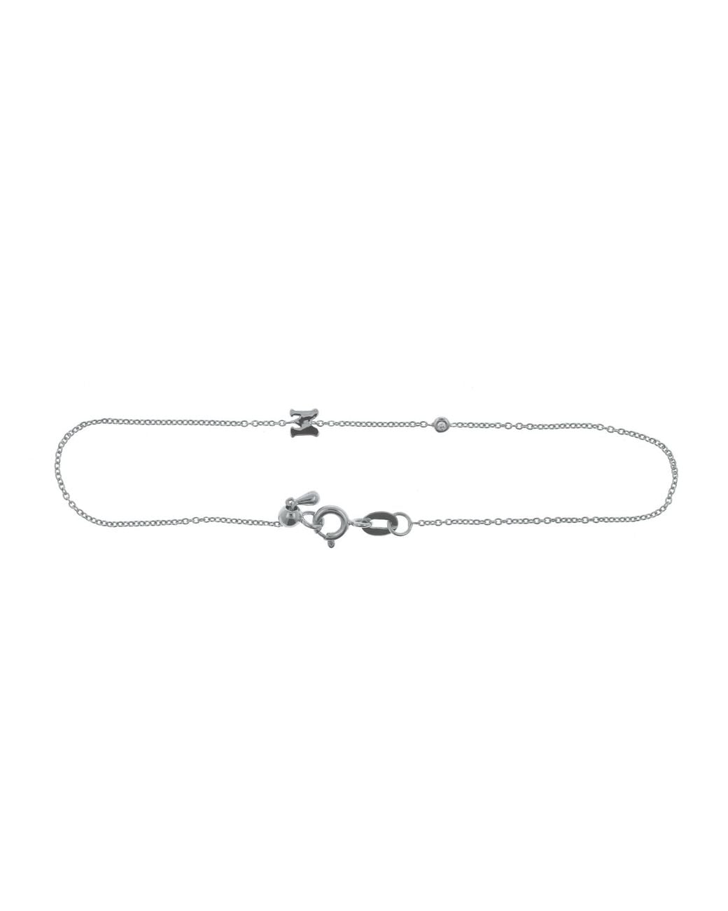 Genevieve Collection Metallic 18K Initial Diamond Bracelet