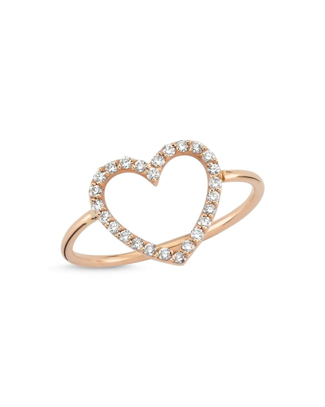 Ecce | Artisan Diamonds Metallic Solid 14Ct Hollow Heart Diamond Ring
