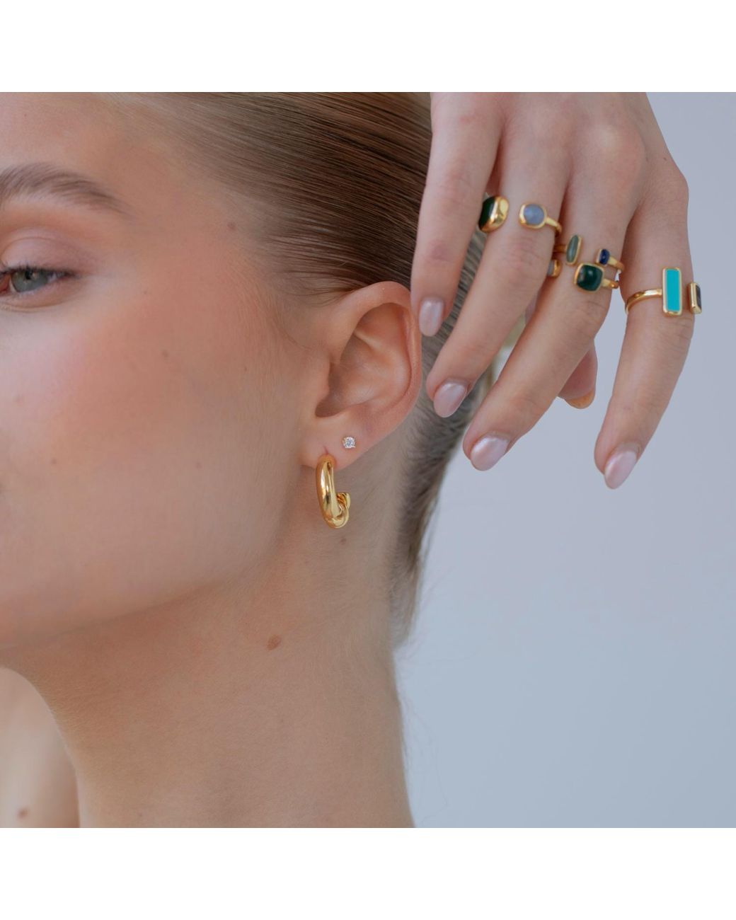 Arctic Fox & Co. Metallic Amara Half Twist Hoop Earrings