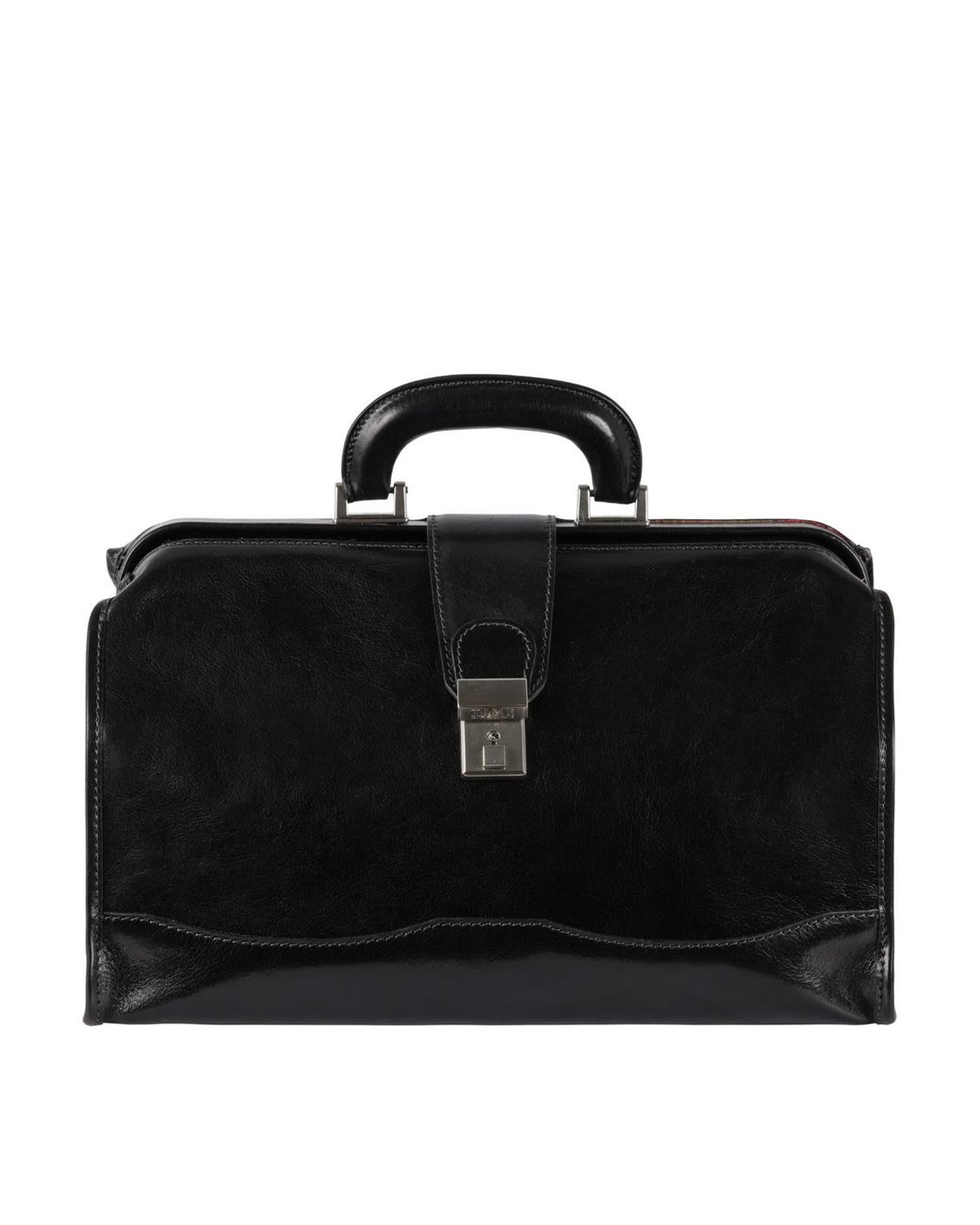Time Resistance Black Small Leather Doctor Bag For