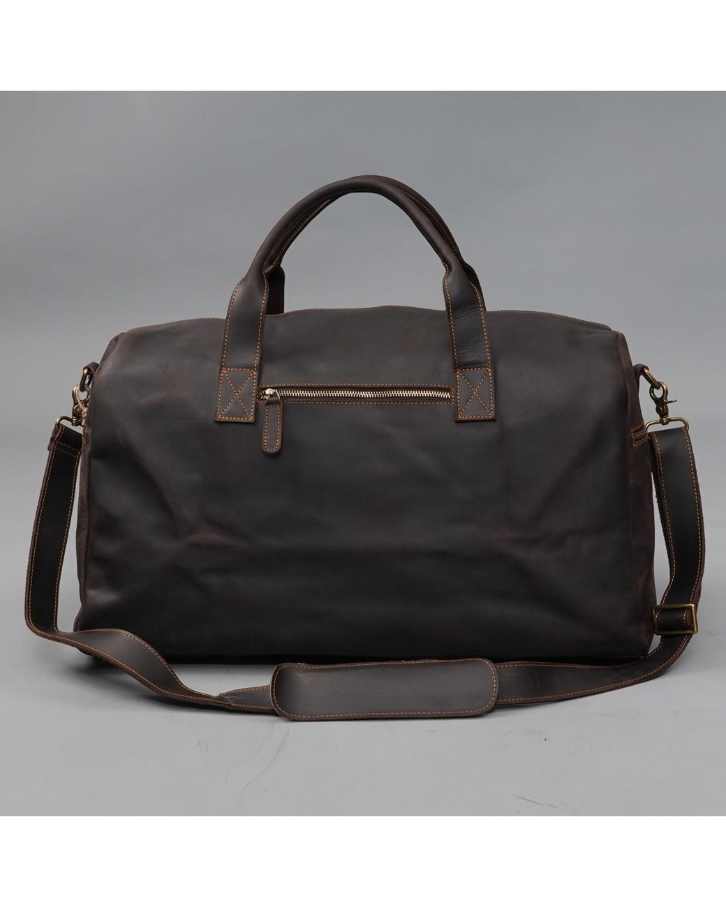 Touri Green Genuine Leather Weekend Bag for men