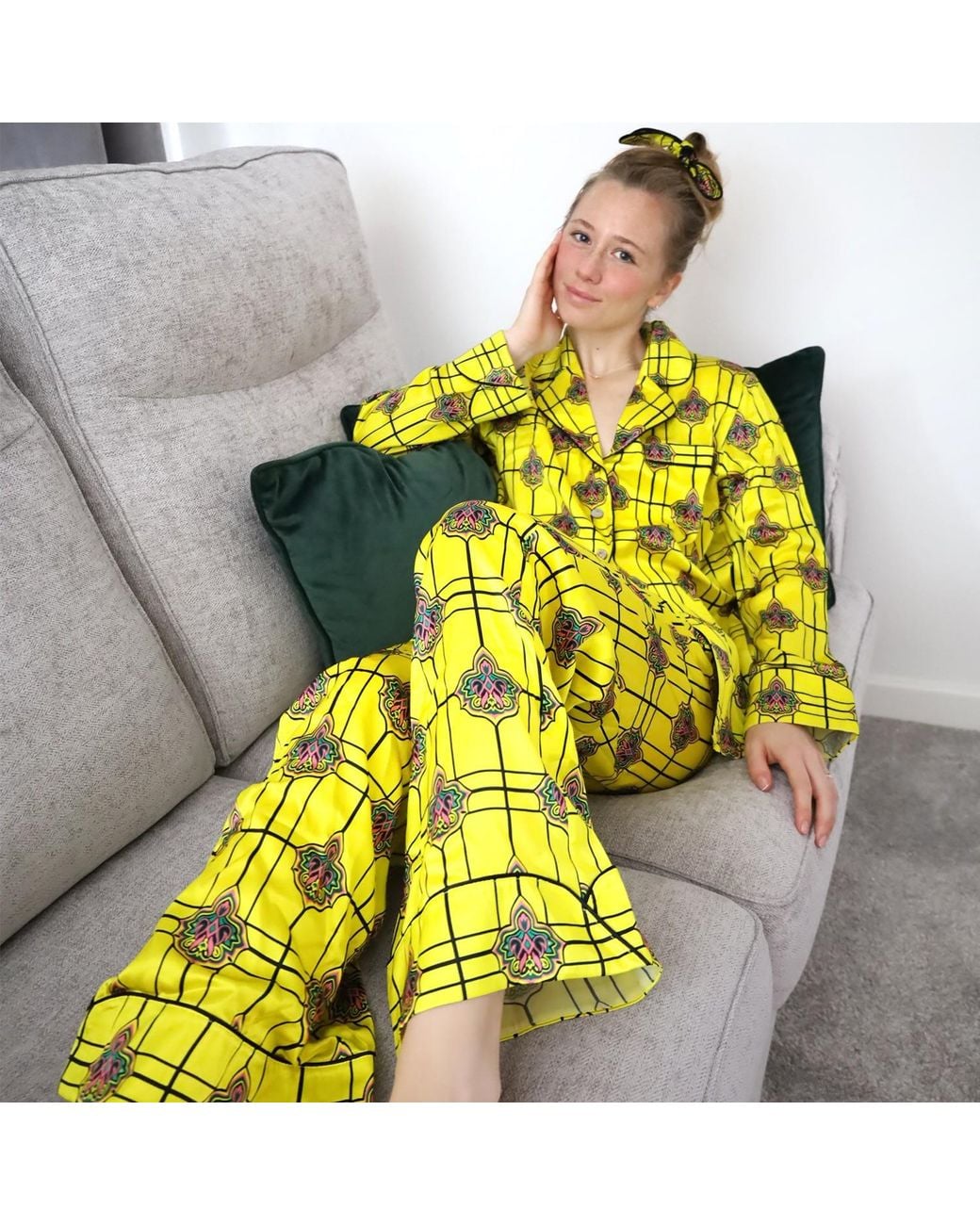 Emma Wallace Yellow Chaa Pyjama Set