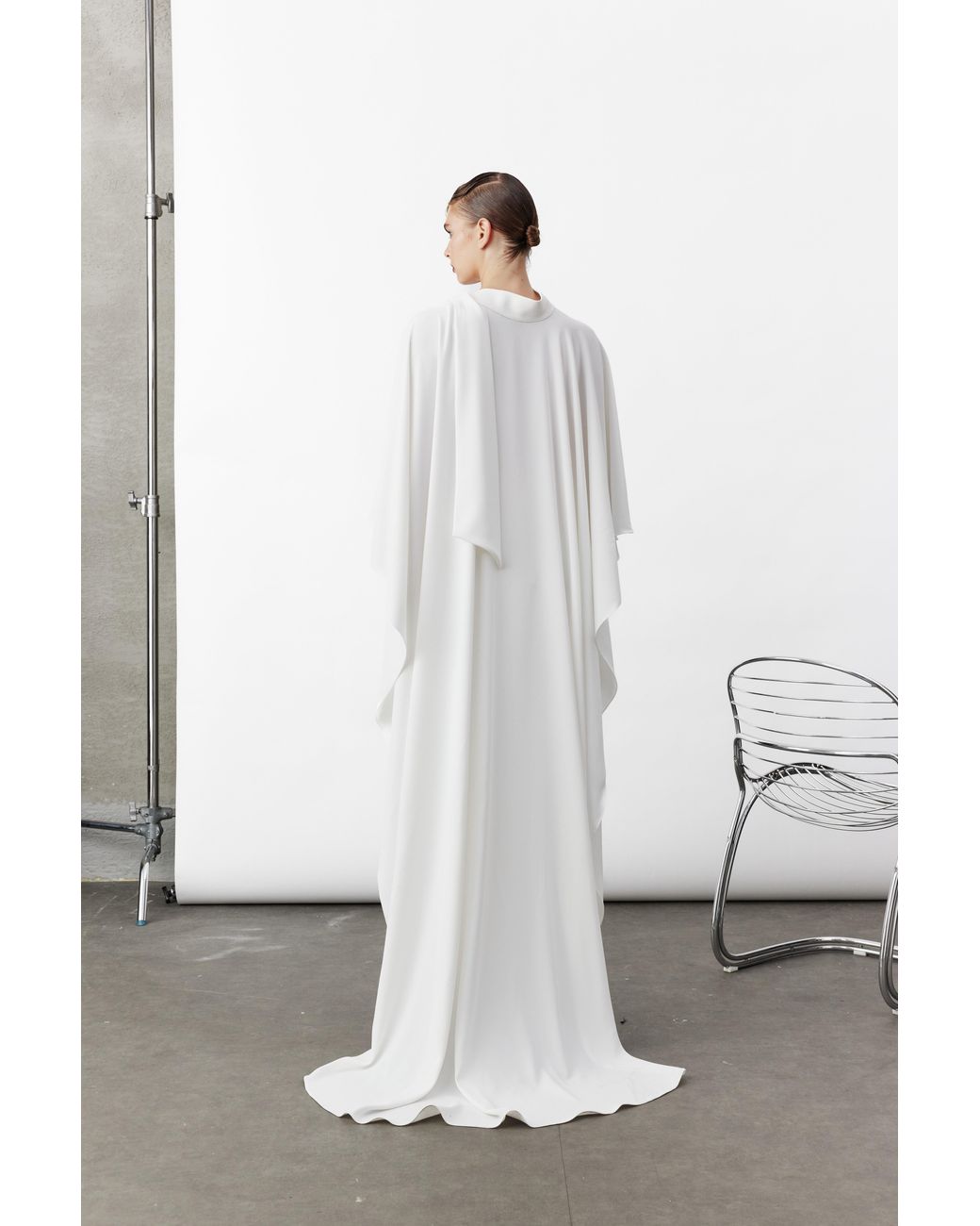 NAZLI CEREN White Caro Crepe Cape
