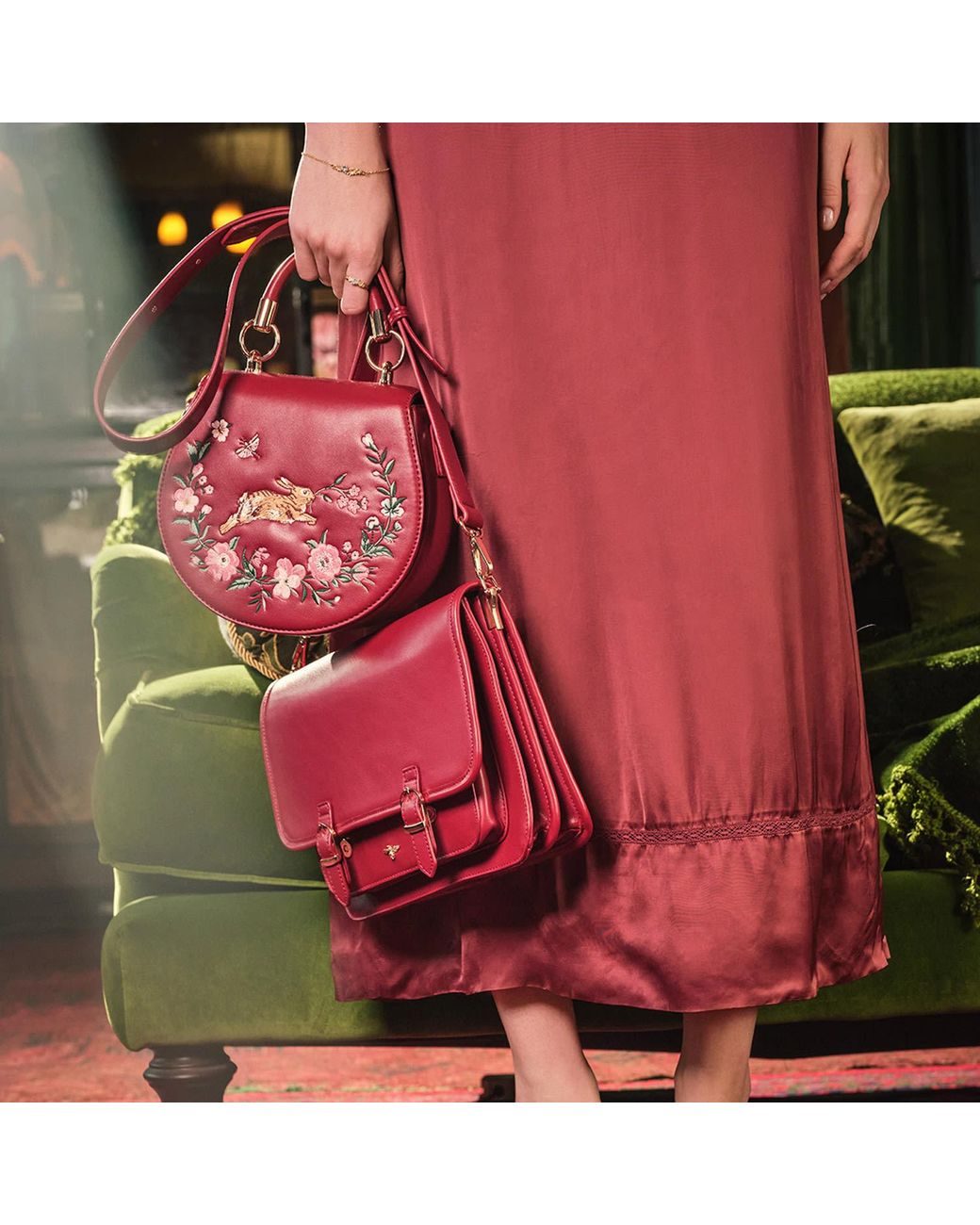 Fable England Red Wonderland Cherry Satchel