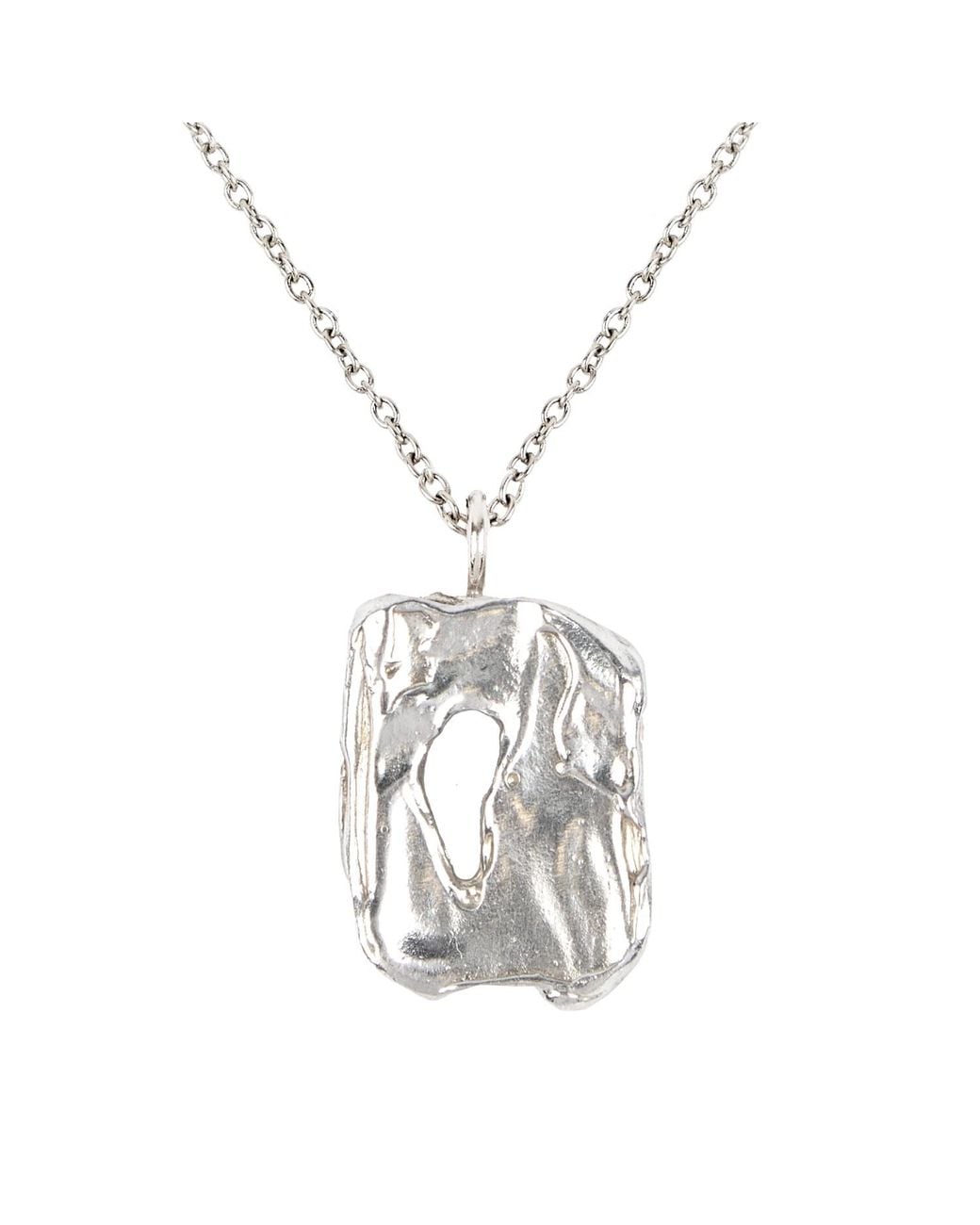 De Roms Metallic Large Abstract Molten Soulmate Necklace