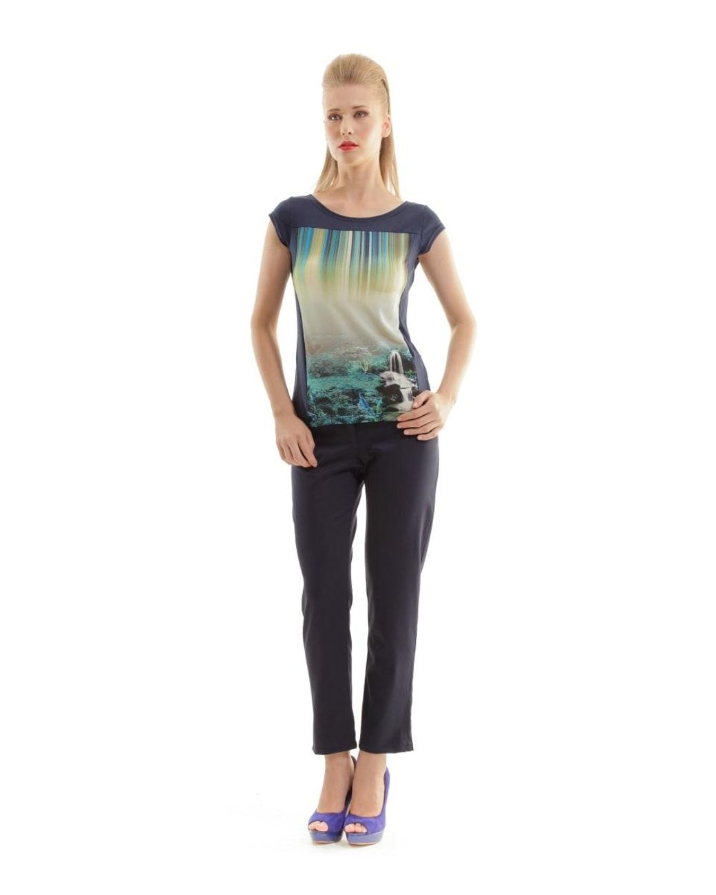 Conquista Blue Classic Straight Pants