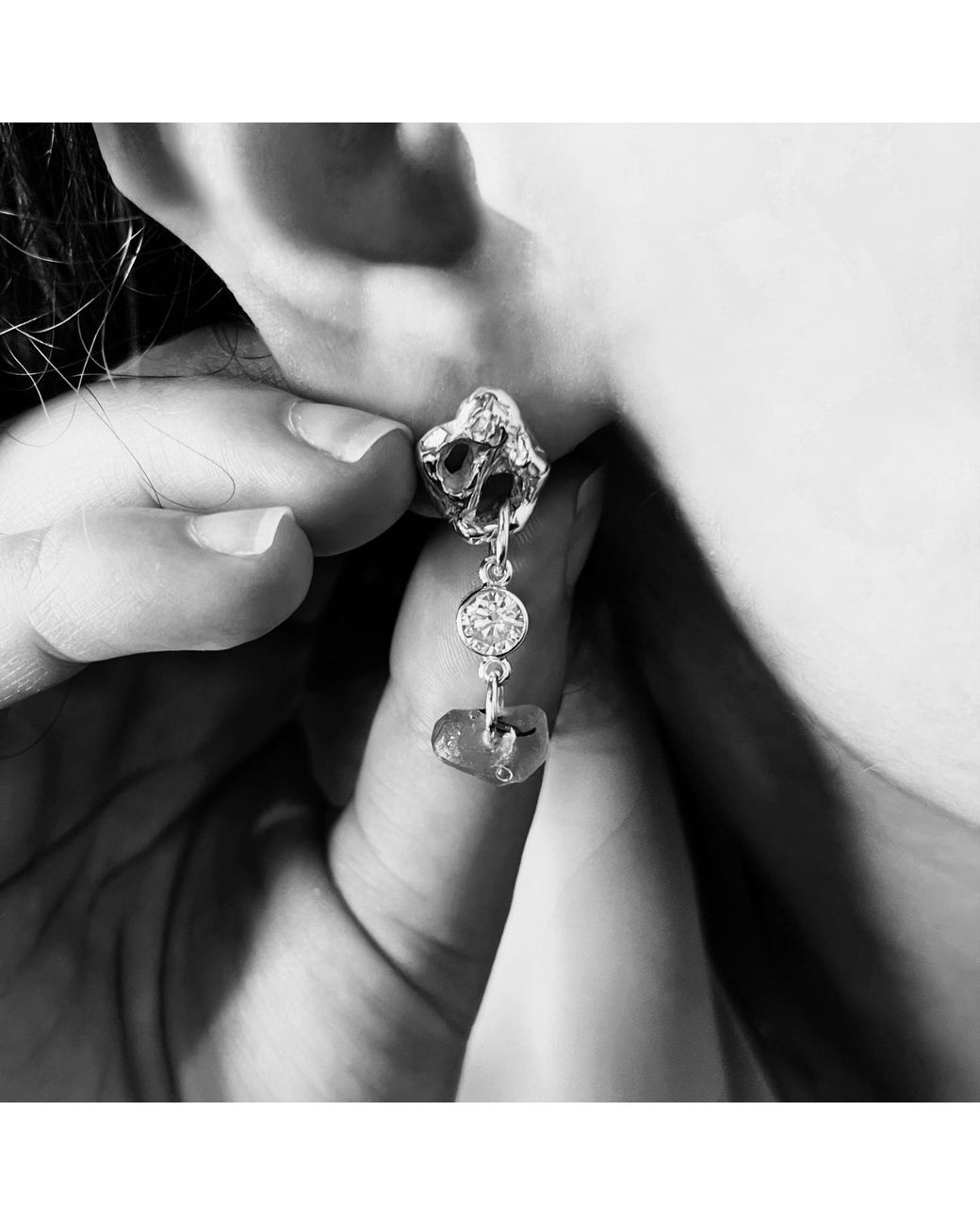Bio-Trimmings Green Harriot Cubic Zirconia Earrings