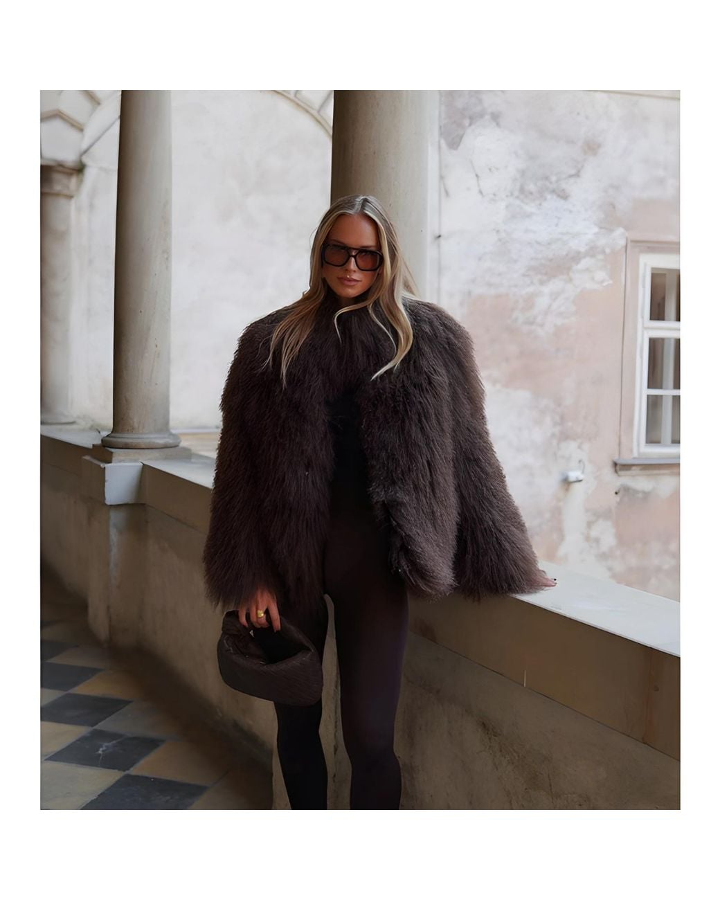 Nomi Fame Brown Shearling Chocolate Coat
