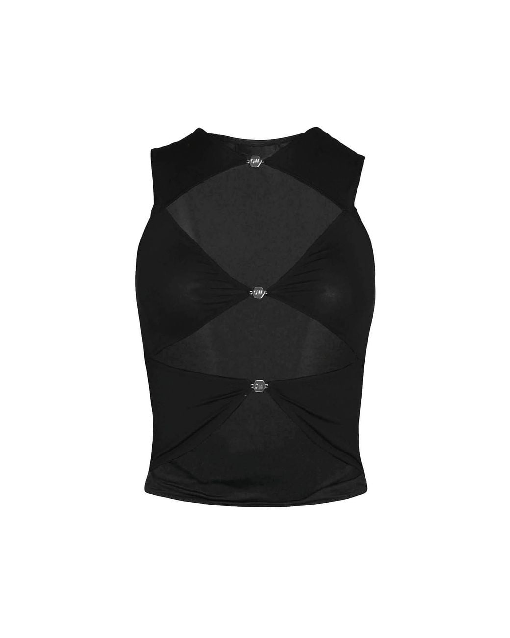 OW Collection Black Chiara Cut Out Sleeveless Top