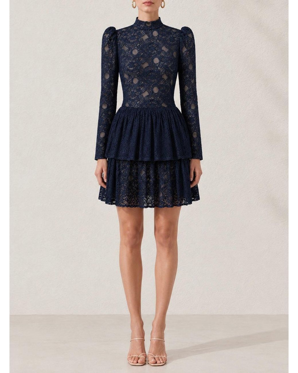 Mandarano Blue Siena Lace Dress