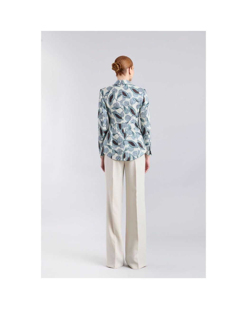 The Extreme Collection Green Floral Printed Tailored Blazer