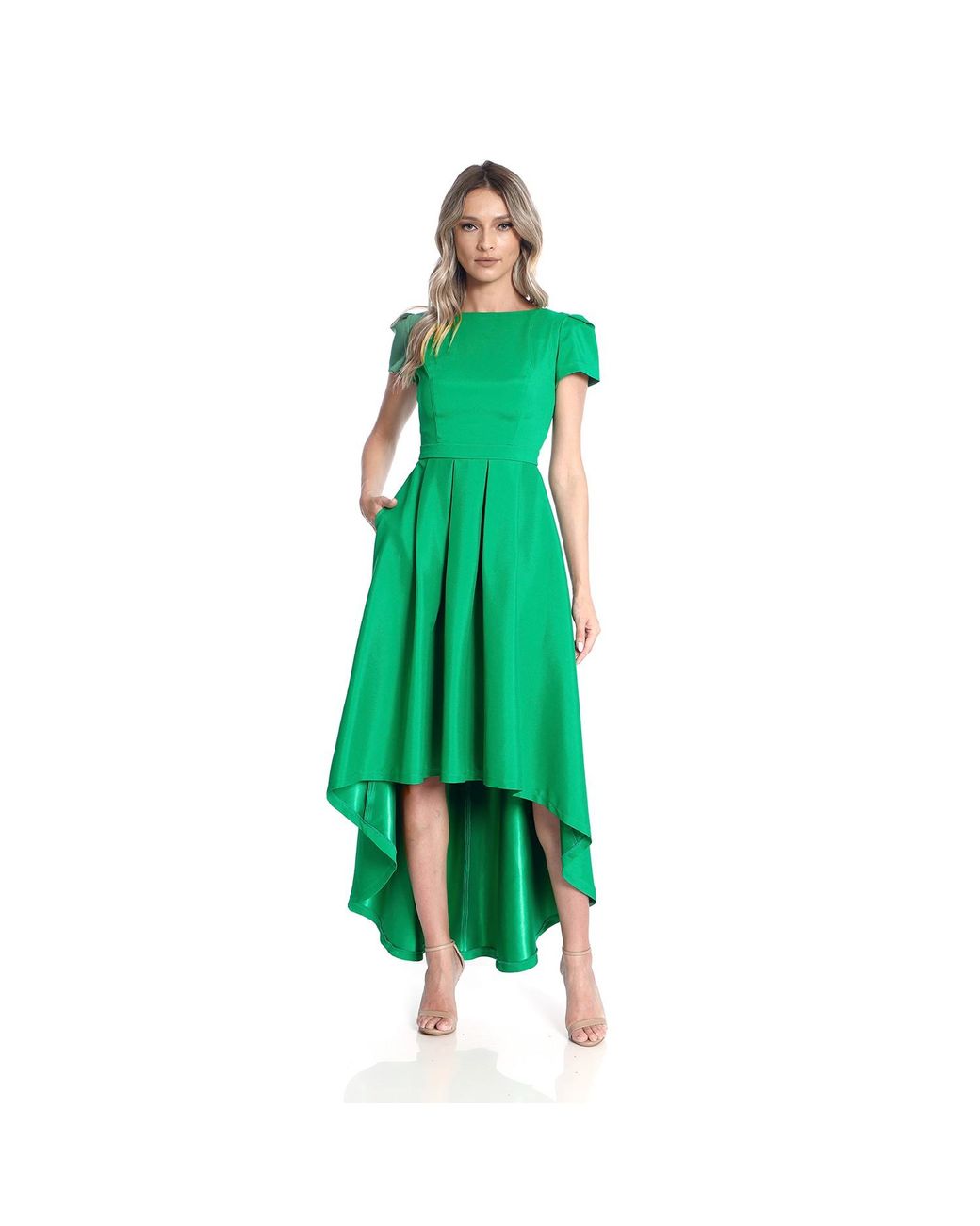 ROSERRY New York Classic Asymmetrical Dress With Pockets in Green | Lyst UK