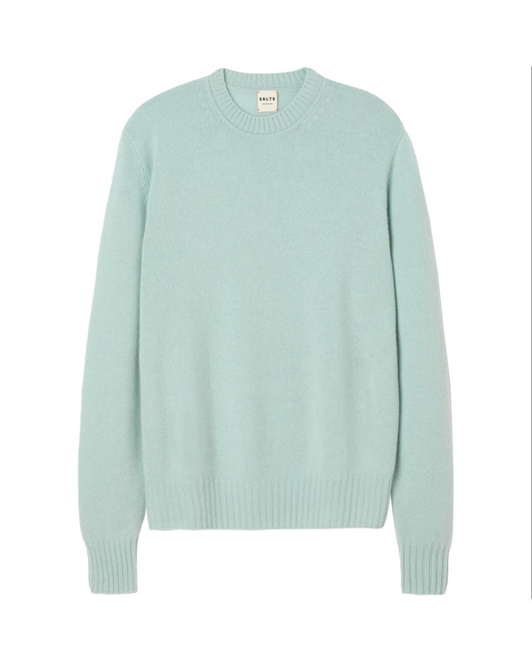 Salts Cashmere Green Lofty Knit Crew Neck Sweater