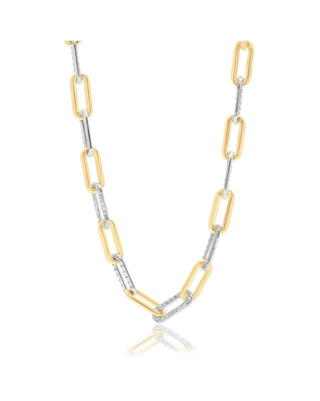 SHYMI Metallic Five Mm Two Tone Paper Clip Necklace