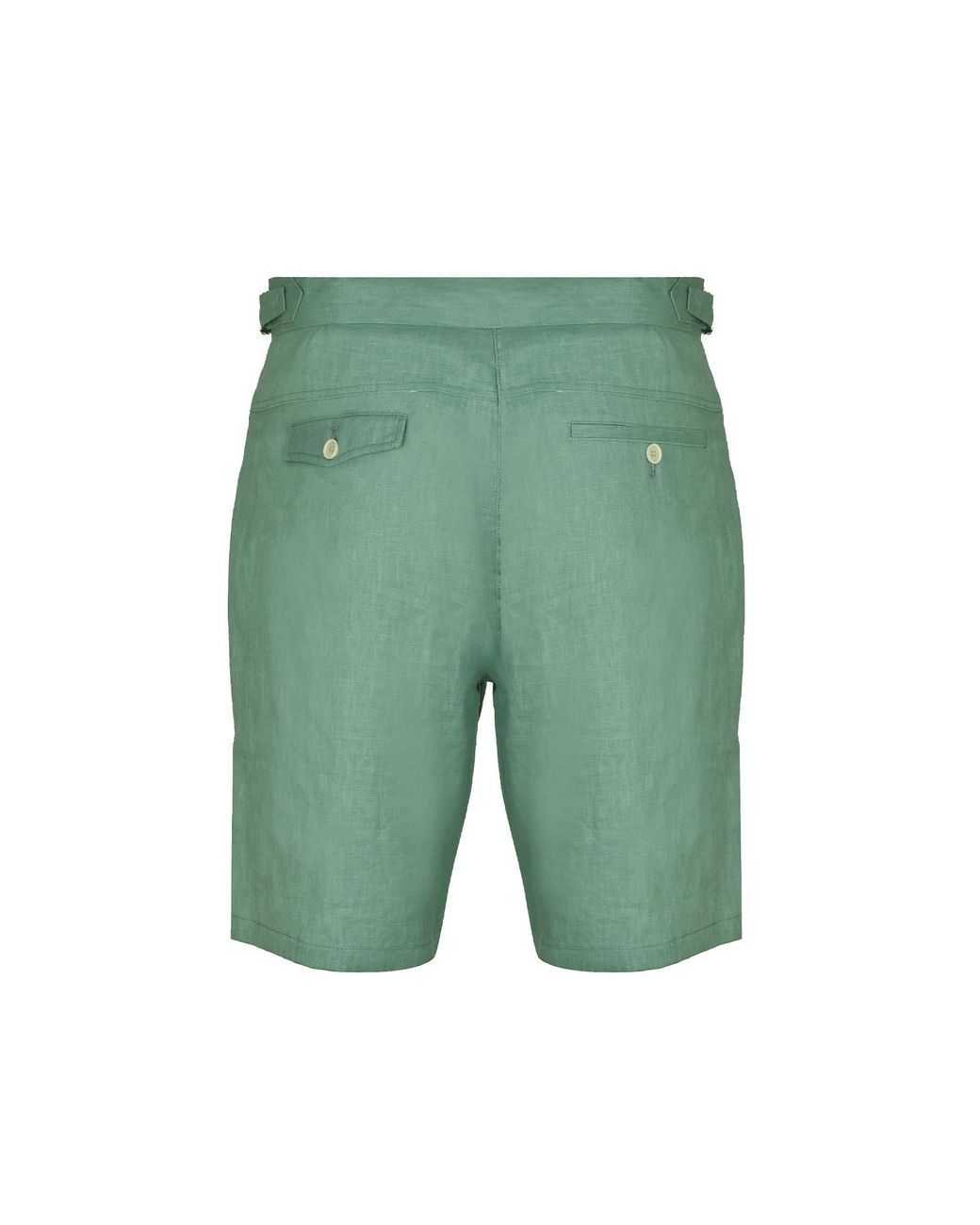 DAVID WEJ Green Hugo Linen Short With Side Adjuster for men