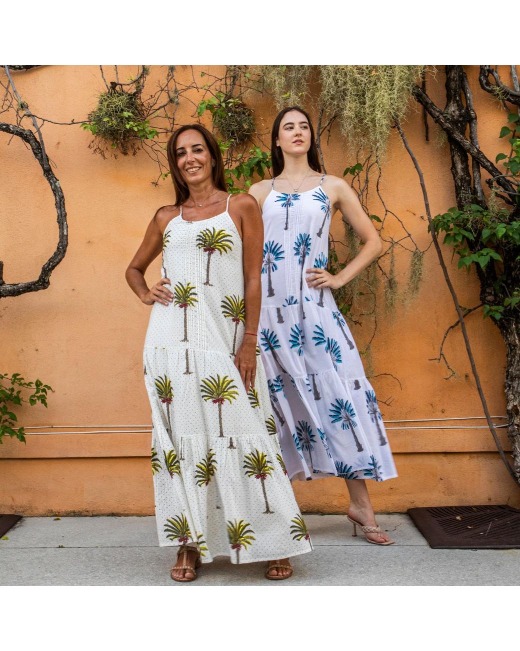green emerald velvet dress Coconut Tree Embroidered Maxi Dress – FARM Rio main image 1