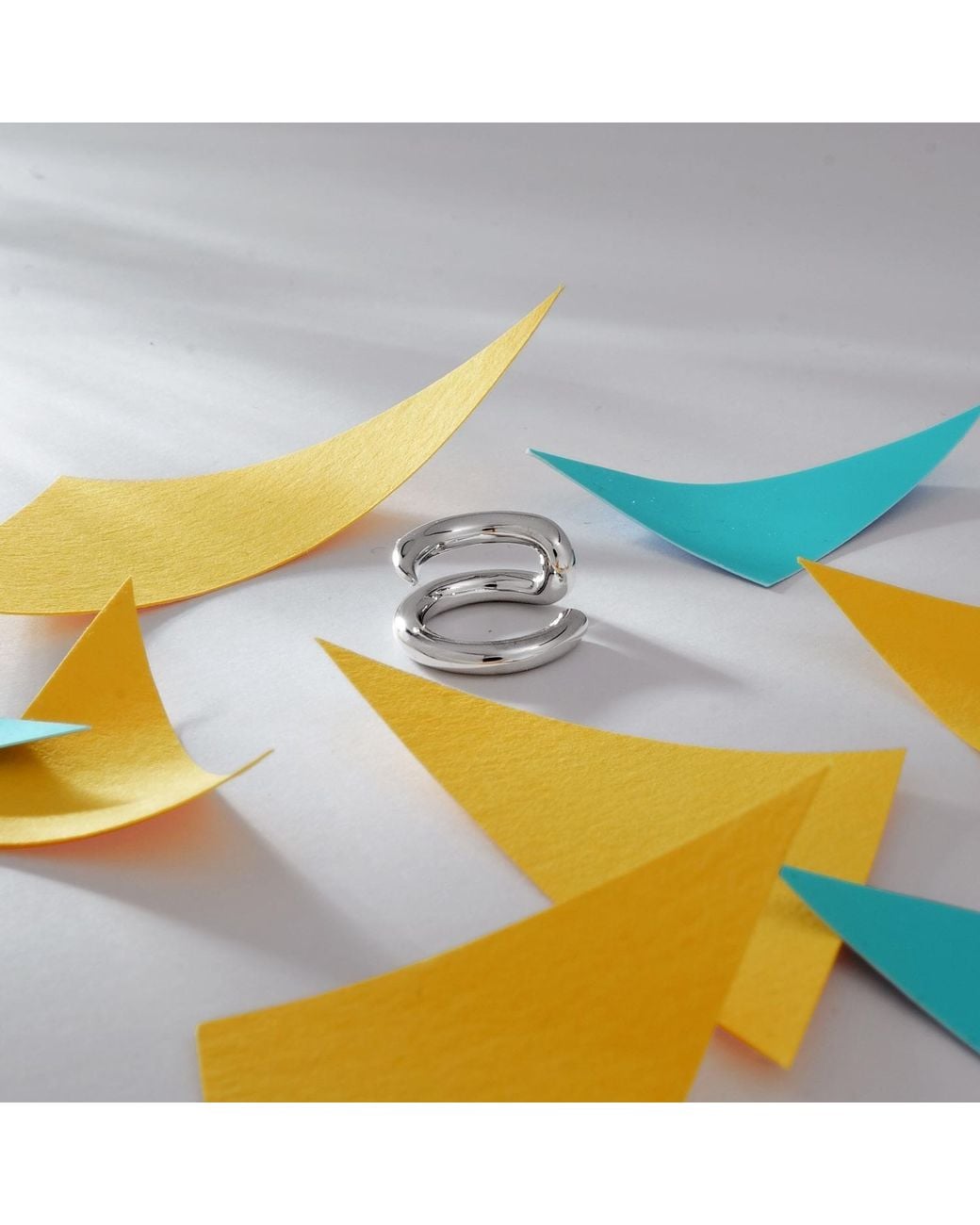 Meulien Metallic Pointed Double Band Ear Cuff