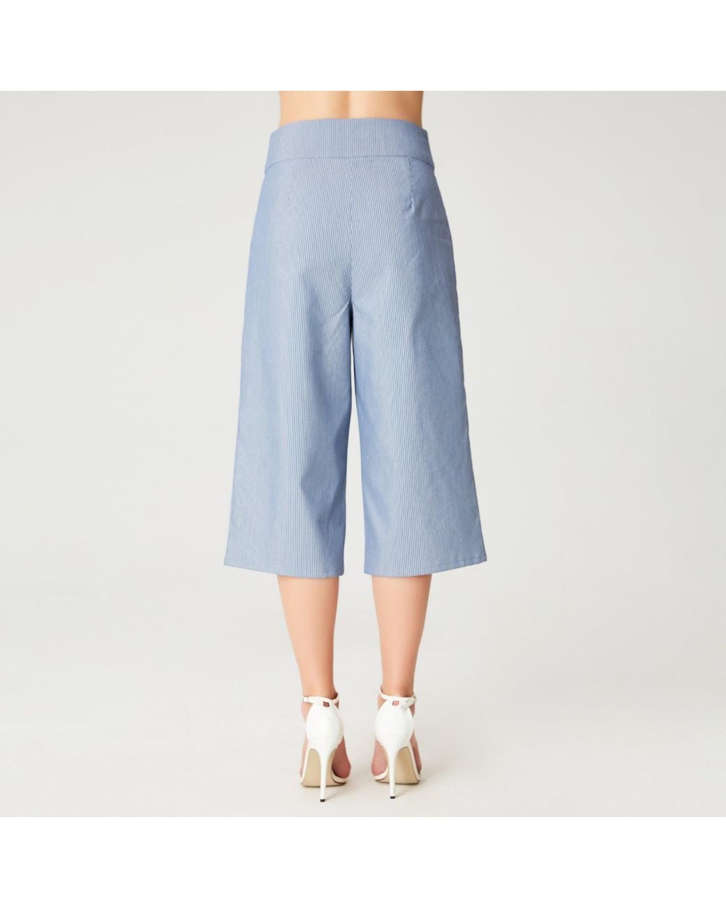Smart and Joy Blue Wide Capri Pants