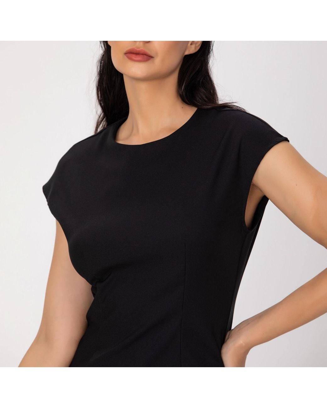 Smart and Joy Black Minimalist Tailor Dress