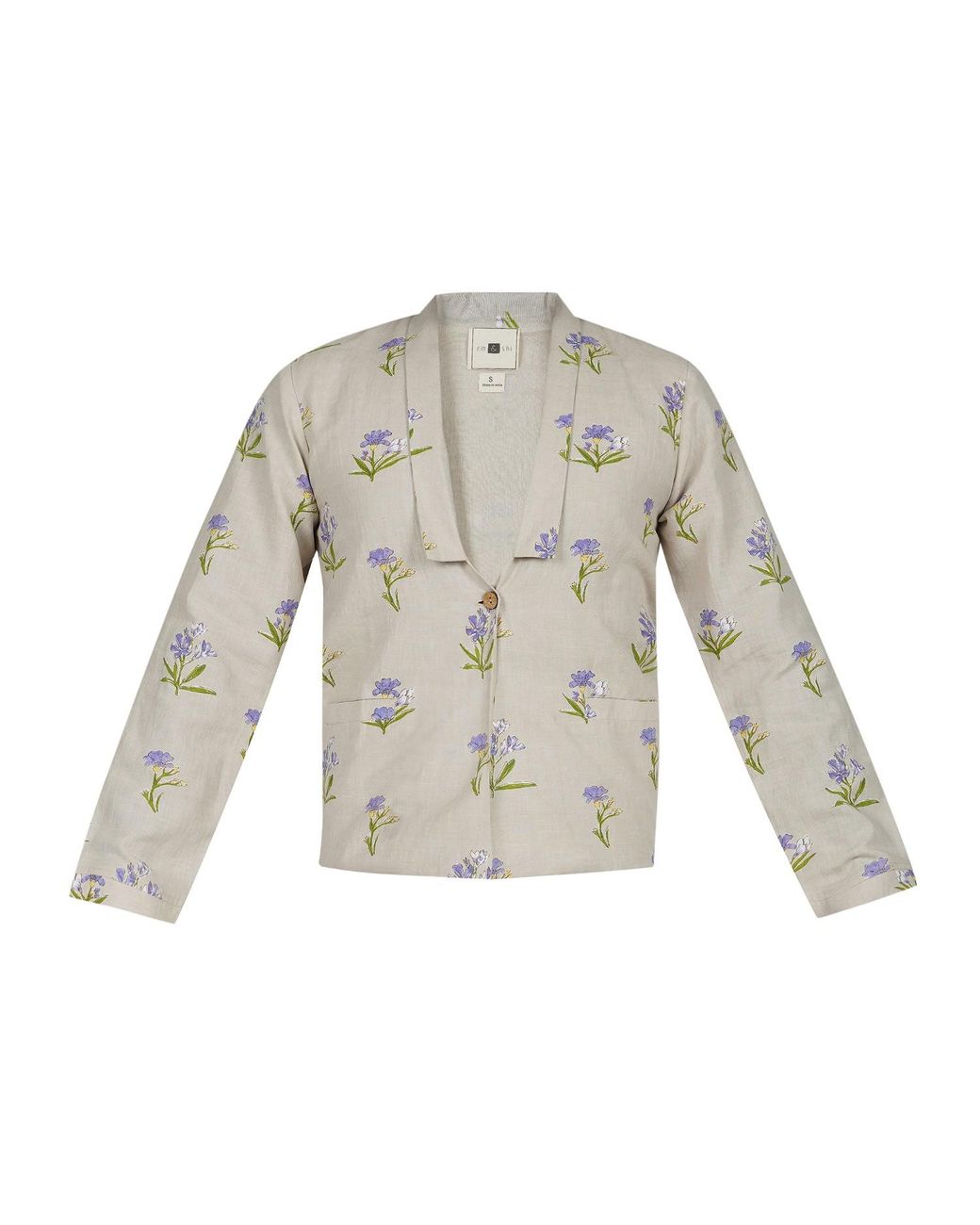 Em & Shi Gray Neutrals Sweet Blazer