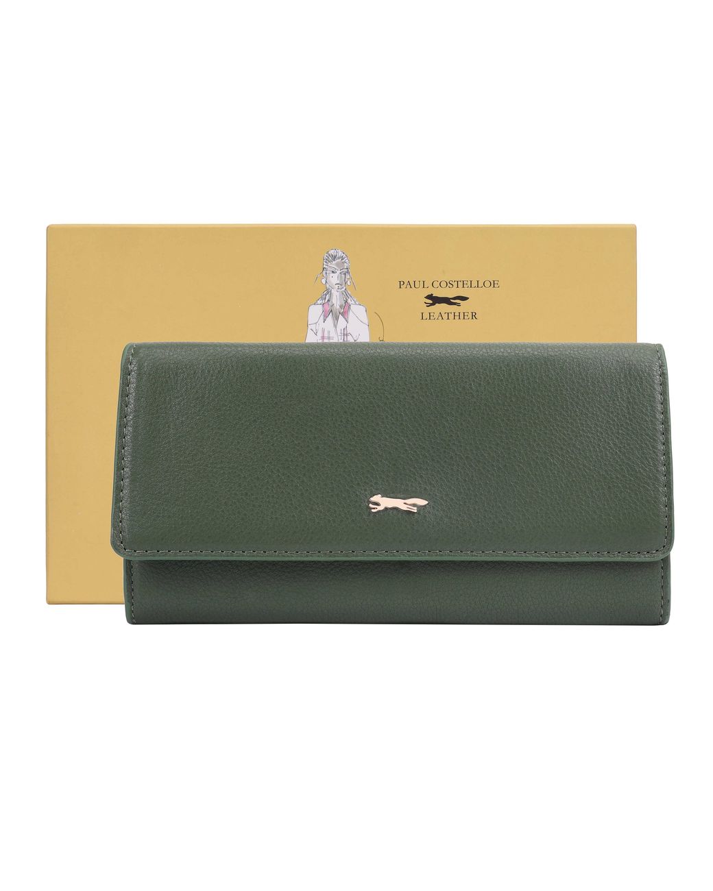 Paul Costelloe Green Accra Leather Wallet Purse