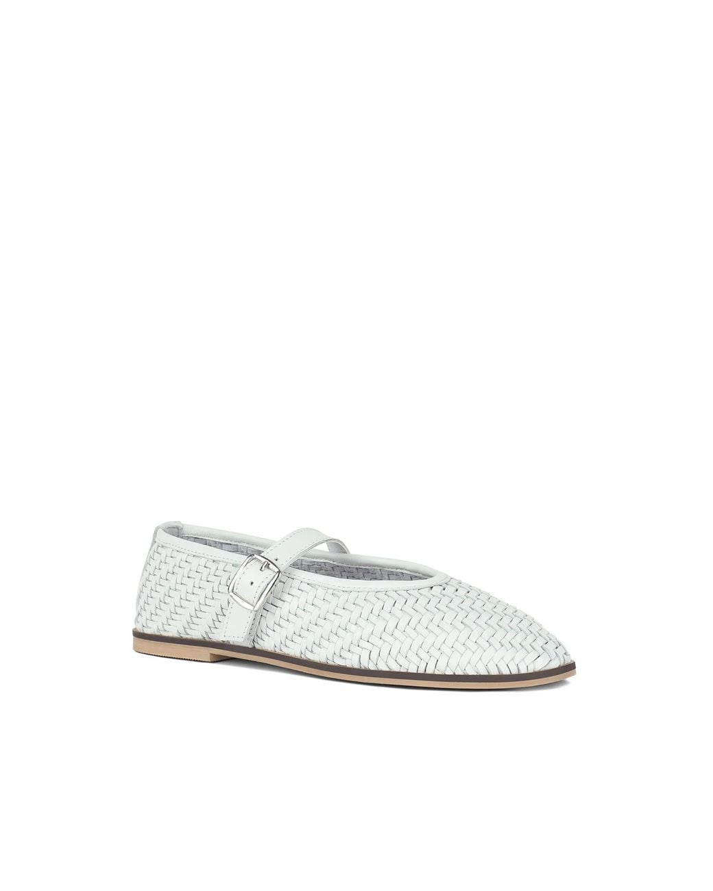 Rag & Co White Nazuka Real Leather Mary Janes