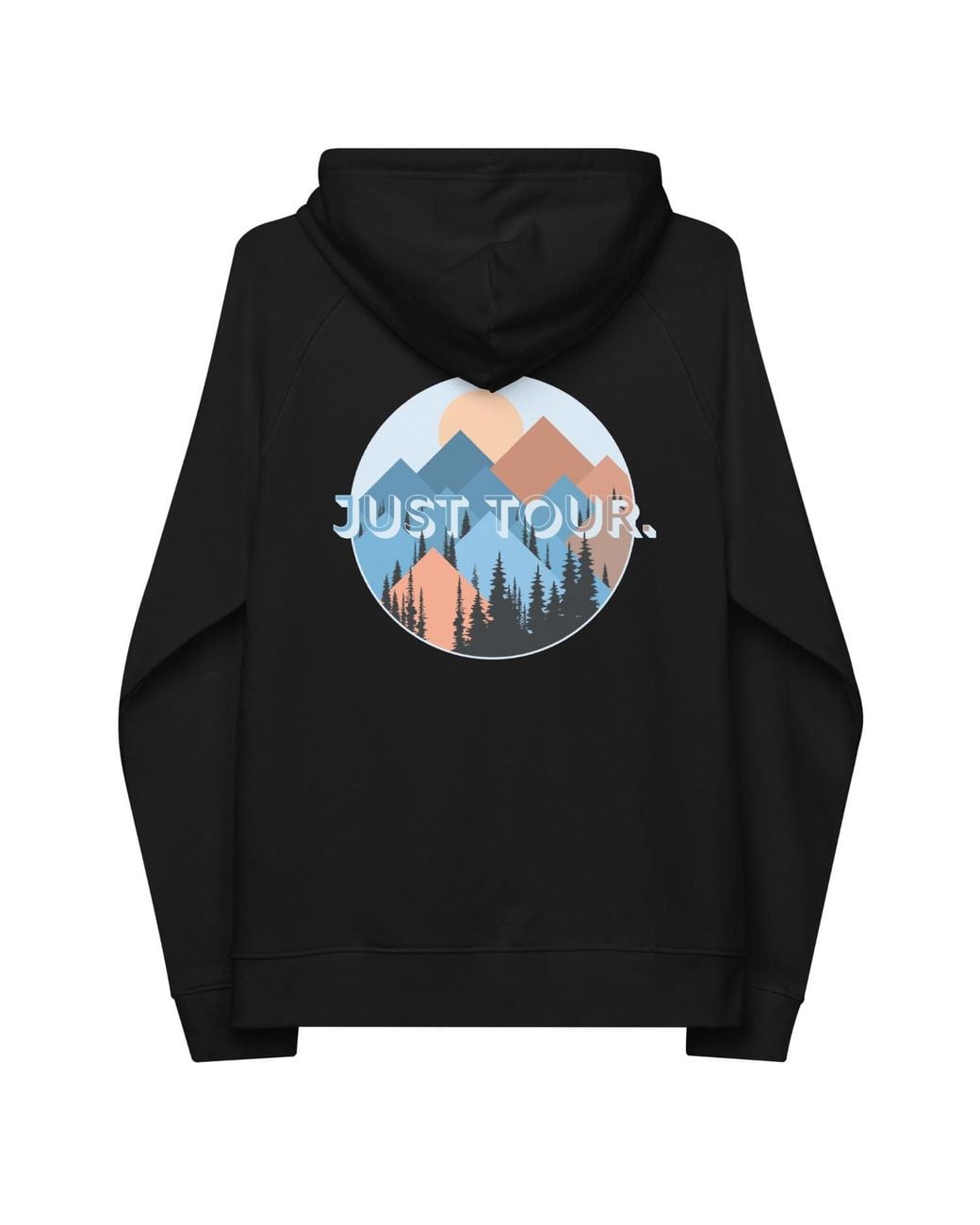 Anchor and Crew Black Just Tour. Seeker Organic Cotton Raglan Hoodie