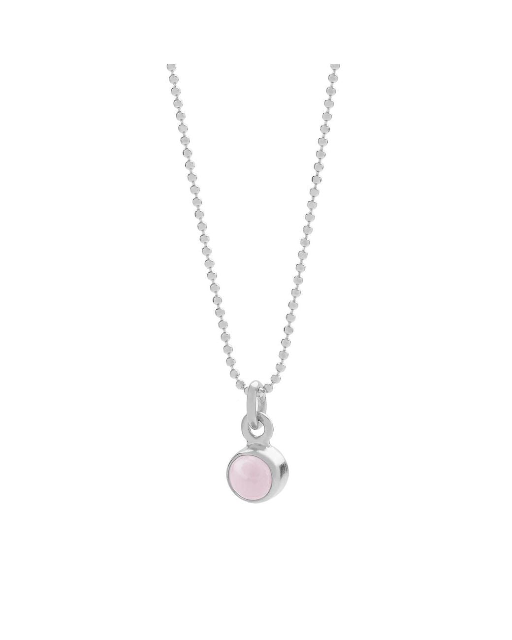 Nellou Jewellery Metallic Neutrals Gem Dot Opal Birthstone Necklace October Sterling