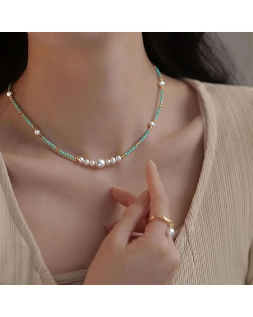 Angel Barocco Metallic Freshwater Pearl Beaded Necklace