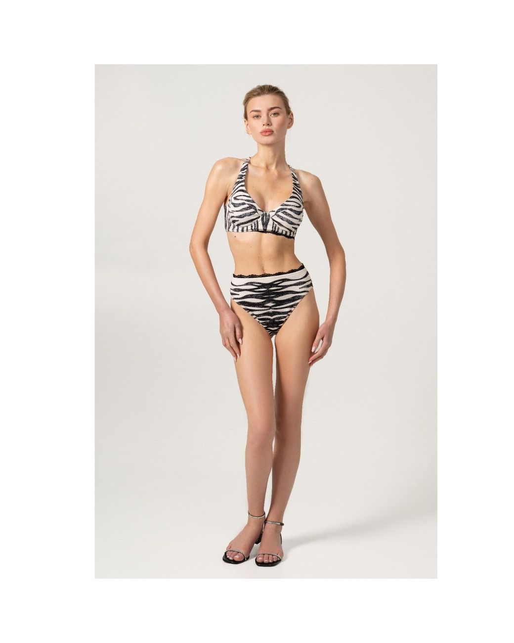 Jessie Zhao New York Black Zebra Stripe Bikini Bottom